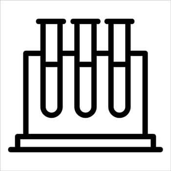 A black and white illustration of a test tube vector