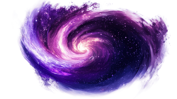 Bright, colorful swirling galaxy png