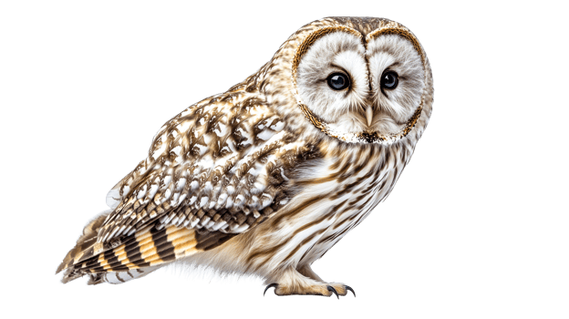 Owl with beautiful feather patterns png