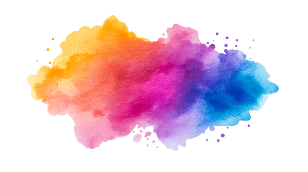 Vibrant watercolor splash on clear bg png