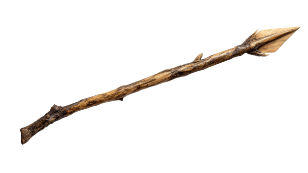 Pointed wooden arrow on clear bg png