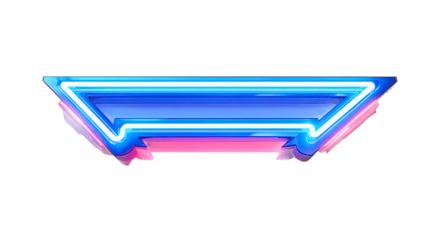 Colorful neon sign with modern design features png