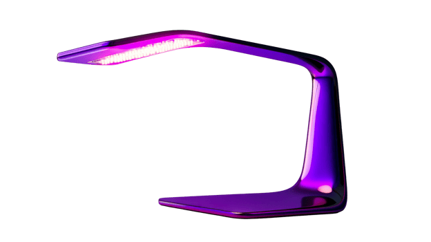 Modern desk lamp with sleek design in purple hue png