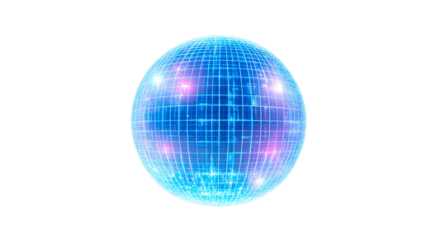 Abstract globe sphere grid glow, cut out transparent png