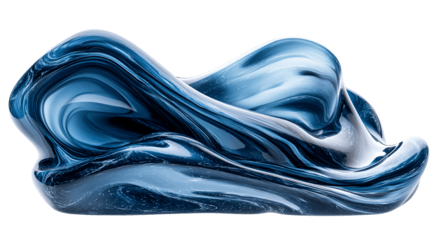 Abstract wave form object, cut out transparent png