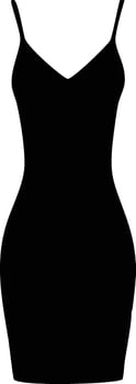 Minimalist Black Bodycon Dress Outline for Fashion Design and Branding vector