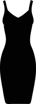 Bodycon Dress Silhouette in Fitted Sleeveless Design for Fashion and Apparel vector