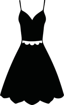 Minimalist Womens Dress Icon Perfect for Clothing Logos and Boutique Marketing vector