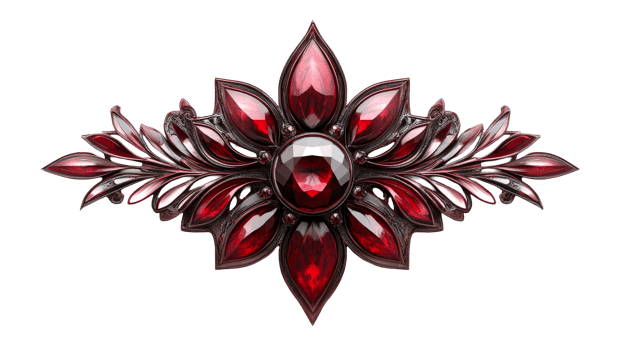 Ornamental Gemstone Floral Arrangement, cut out transparent png