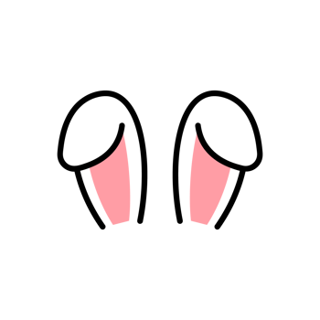 Minimal Line Ear Bunny png