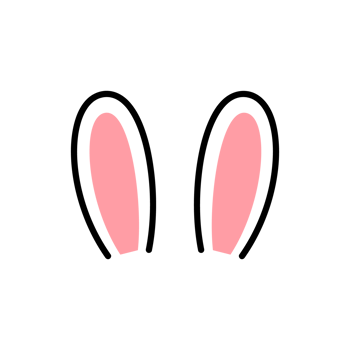 Clean Easter Bunny Outline Illustration png