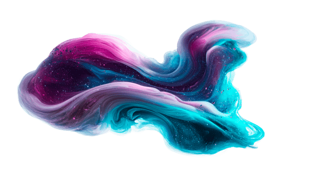 Swirling colorful ink cloud, cut out transparent png