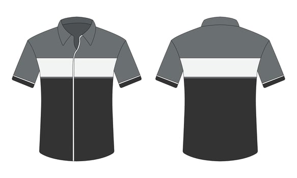 Modern short sleeve shirt mockup front and back view vector