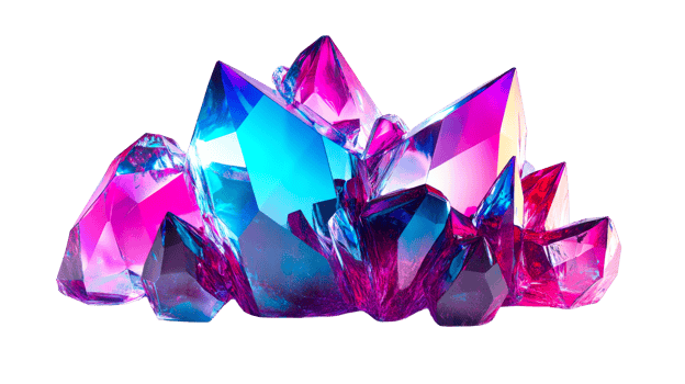 Cluster of lustrous crystals, cut out transparent png