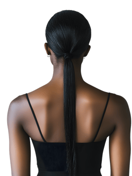 Woman with back turned and elegant short hairstyle png