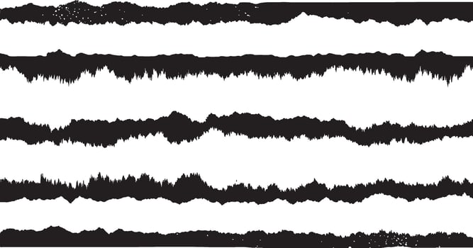 Torn Paper Edge Brush Stroke Clipart Grunge Ripped Border vector