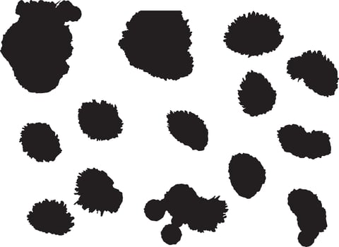 Grunge Paint Brush Stroke Set Black Texture Clipart vector