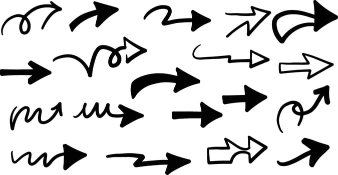 Hand Drawn Arrow Clipart Set Doodle Arrows vector