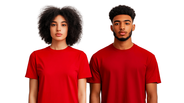 Black people, red shirt apparel portrait, cut out transparent png
