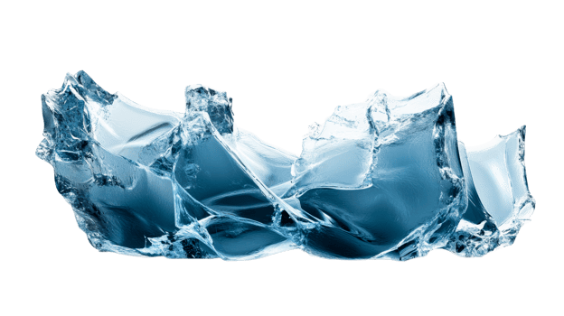 Abstract Shaped Frozen Ice Block, cut out transparent png