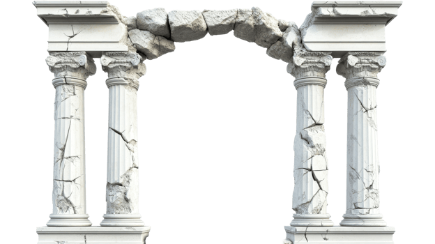 Ruined Stone Archway, cut out transparent png