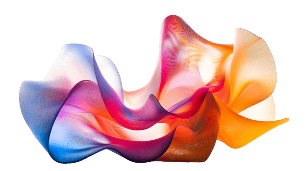 Wavy Gradient Color Mesh on Black, cut out transparent png
