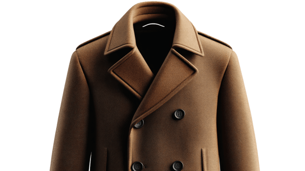 Brown overcoat, isolated, cut out transparent png