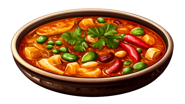Bowl of Delicious Vegetable Curry, cut out transparent png