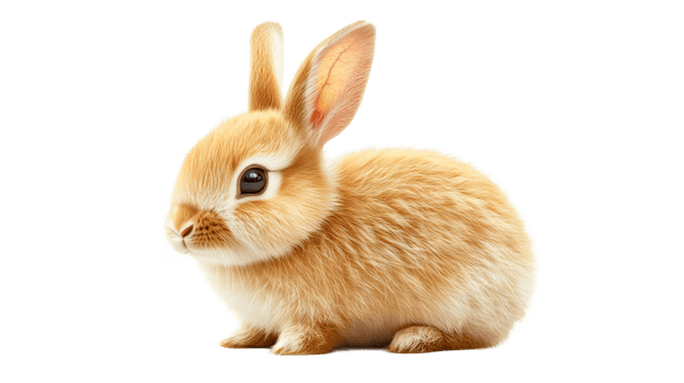 Fluffy rabbit on transparent background png