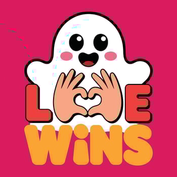 Love Wins T Shirt Design Spooky Vibes vector