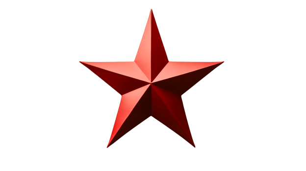 Red five pointed star with a modern design png