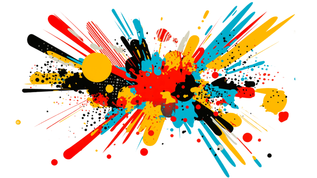 Colorful transparent splatter design png