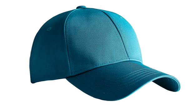Teal baseball cap on clear background png