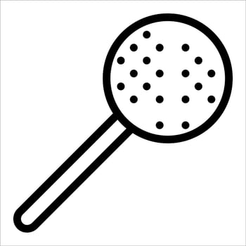 A black and white illustration of a magnifying glass vector
