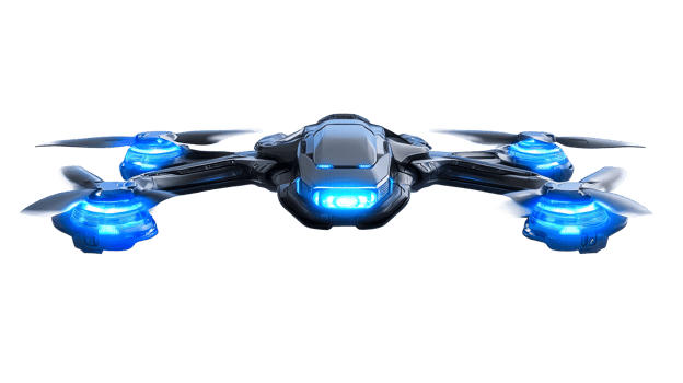 Hovering unmanned flying vehicle, cut out transparent png
