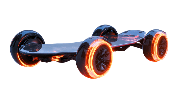 Futuristic Skateboard Isolated, cut out transparent png