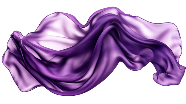 Flowing Purple Sheer Fabric, cut out transparent png