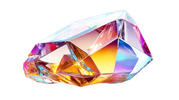 Shiny iridescent crystal rock, cut out transparent png