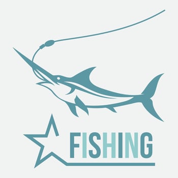 Blue marlin fishing creativevector logo design vector