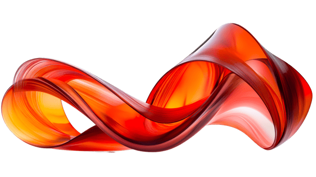 Swirling Red Ribbon on Black, cut out transparent png
