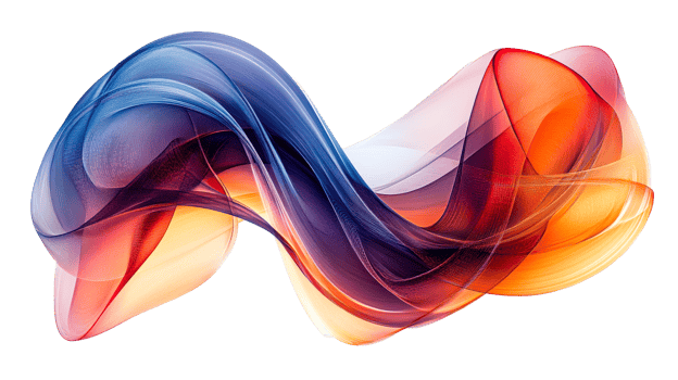 Swirl of colored ribbons, cut out transparent png