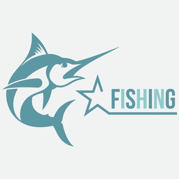fishing logo with a marlin fish vector