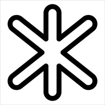 A new black and white icon of a star vector