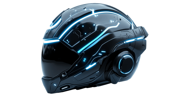 Futuristic cyber helmet, cut out transparent png