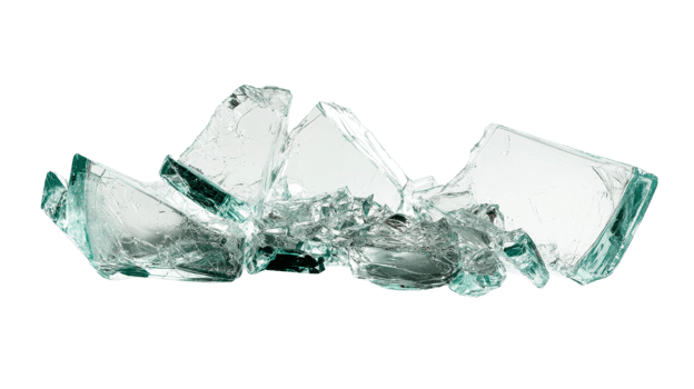 Broken Glass Shards Isolated, cut out transparent png
