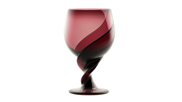 Twisted wine glass, isolated transparent png