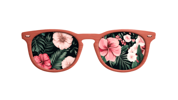 Floral Sunglasses, cut out transparent png
