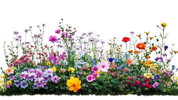 Meadow blooms garden, cut out transparent png