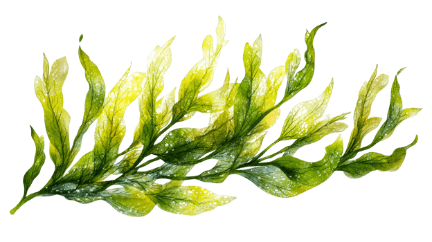 Aquatic seaweed watercolor, cut out transparent png