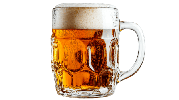 Pint of Ale with Head, cut out transparent png